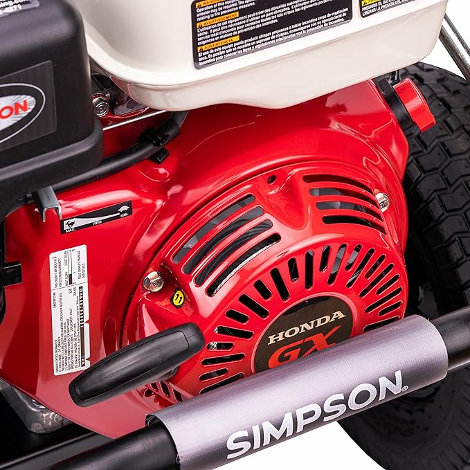 SIMPSON Cleaning PS60869 PowerShot 4000 PSI Gas Pressure Washer, 3.5 GPM AAA Triplex Pump, Honda GX270 Engine, Includes Spray Gun, Wand, 5 QC Nozzle Tips, 3/8-inch x 50-Foot Monster Hose, 49-State