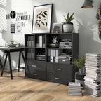 Apexa 2-Tier Cube Storage Organizer Shelves, Stackable Wood Bookcase Fits Cubby Bins for Organization, Dorm Teen Room Decor & Home Office, Black