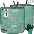 2 Pack 16 Gallon Reusable Yard Waste Bags Heavy Duty Lawn and Leaf Bags Yard Waste Container Garden Grass Bags