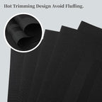 Leetaltree Black Frame Placemats Set of 4 - Heat Resistant Non-Slip Place mats for Dining Table, Washable Durable PVC Vinyl Woven Table Mats（Black Frame, 4）