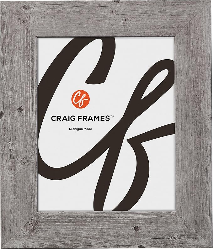 Craig Frames 20x36 Grey Oak Poster Frame for Posters and Gallery Wall | Lightweight shatter resistant acrylic facing with a rigid backing board, made in the USA