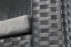 4 Pieces Outdoor Furniture Complete Patio Cushion Wicker P.E Rattan Garden Set, Full, Black