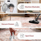 nuLOOM 2x3 Machine Washable Rain Haven Vintage Medallion Area Rug, Beige, Traditional Faded Design, Non-Slip Backing, Stain Resistant, For Bedroom, Dining Room, Living Room, Kitchen