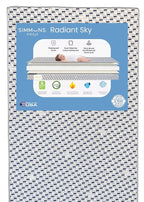 Delta Children Perry 6-in-1 Convertible Crib - Greenguard Gold Certified, Bianca White + Simmons Kids Radiant Sky Dual Sided Baby Crib Mattress and Toddler Mattress (Bundle)