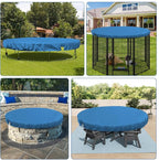ECOOPTS 28 ft Round Pool Cover for Above Ground Pools, Swimming Pool Cover Protector Winter Safety Cover (Blue)
