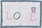 Hand Tufted Owl Bedroom or Bathroom Rug - 30x20 in; 100% Cotton Kids Bathroom Mat; Decorative Kids Area Rug