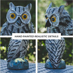 Galashield Owl Decoy to Scare Birds Away | Plastic Owls to Scare Birds Away | Owl Statue for Garden & Outdoors