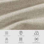 Macochico 100% Blackout Pinch Pleated Linen Curtains 84 Inch Length Thermal Blackout Curtains for Bedroom Living Room Nursery Beige Farmhouse Burlap Curtains with Tieback 52”Wx84”L 1 Panel