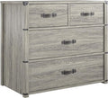 Little Seeds Nova 4 Drawer Storage Grey Dresser, Gray Oak