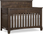 Evolur Santa Fe 5-in-1 Convertible Crib in Antique Brown, Greenguard Gold Certified, Features 3 Mattress Heights, Wooden Nursery and Bedroom Furniture, Baby Crib