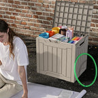 DWVO 30 Gallon Outdoor Storage Deck Box, Resin Patio Storage for Gardening Tools, Patio Cushions, Waterproof and Lockable (Light Brown)