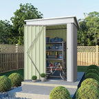 Flamaker 5x3 FT Storage Shed Waterproof Metal Garden Shed with Lockable Door Utility Tool Shed Outdoor Storage for Backyard, Patio and Lawn, Grey