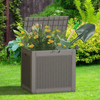NUNU LAB 32 Gallon Resin Deck Box 2 Pack Outdoor Indoor Waterproof Storage Box for Patio Cushions, Garden Tools, Pool Accessories,Backyard Storage Bin,Grey