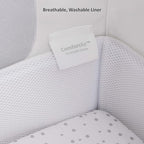 SnuzPod4, Bassinet Bedside Sleeper - Safe and Comfortable Baby Crib and Bed, 3D Breathable Mattress, Fits Bed with Adjustable Max. Height of 28.5”, Machine Washable Mesh Liner (Natural)