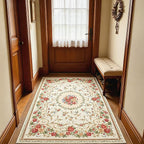 Rustic Shabby Rose Rug Vintage Elegant Traditional Rugs Accent Floral Rugs Carpet for Home Living Room/Bedroom, 55'' x 35'', Country Rose
