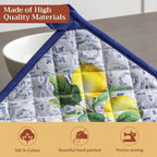 Maison d' Hermine Pot Holders 100% Cotton Potholders (8" x 8", Pack of 2) | Heat Resistant Hot Pads with Loop BBQ Cooking Baking Farmhouse Kitchen Handling Hot Pans Spring Summer - Citrus