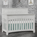 Evolur Santa Fe 5-in-1 Convertible Crib in Antique Mist, Greenguard Gold Certified, Features 3 Mattress Heights, Wooden Nursery and Bedroom Furniture, Baby Crib