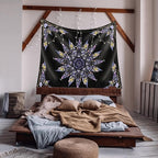 Damanse Floral Tapestry Wall Hanging Cute,Boho Wall Tapestry for Bedroom Aesthetic,Mandala Living Room Decor for Teen Girls (Purple, 49.20" x 59.10")