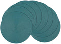 SHACOS Round Placemats Set of 8 Woven Braided Table Placemats 15 inch Circle Place Mats Washable Non Slip Table Mats for Home Wedding Party, Teal Green