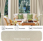HolidayIdeas 4 Panels Outdoor Curtains for Patio Waterproof-Cream Outside Linen Weatherproof Privacy Curtains 54"x84"-Outside/Indoor Curtains Weighted for Living Room, Pergola, Porch, Cabana, Gazebo