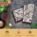 Maison d'Hermine Oven Gloves 100% Cotton Oven Mitt (7" x 13", Pack of 1) | With Loop Heat Resistant BBQ Cooking Gloves Baking Kitchen Handling Hot Pans Thanksgiving Christmas - Amazonia