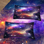 Tailor Shop Galaxy Comforter Space Kids Bedding Set Queen Size, Purple Comforter for Girls with 2 Pillowcase