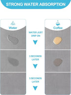 Dish Drying Mat for Kitchen Counter, 17x31.5 Pad with Rubber Backed (Grey) | Hide Stain Anti Absorbent for Kitchen Counter, Non-slip Drying Mat for Coffee Machine Dish Rack