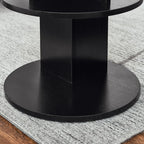 ECYIL Double Layered Independent Storage Rack, Full Circular Color Blocking Bookshelf, Suitable for Home, Office, Living Room, etc (black)