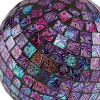 Alpine Corporation 10" Diameter Indoor/Outdoor Glass Mosaic Gazing Globe Yard Decoration, Purple Embossed Tile