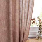 MYSKY HOME Living Room Curtains for Windows, Linen Look Texture Semi Sheers Boho Drapes Extra Long Floor Length Curtain Panels Soft Cotton Fabric, 50 x 108 Inch, Brick Red, 2 PCs