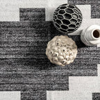 nuLOOM Tamera Modern Diamonds Machine Washable Ultra Thin Area Rug, 8' x 10', Grey