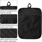 5Pack Pot Holders for Kitchen Heat Resistant Cotton Potholder Multipurpose Hot Pad Machine Washable Oven Mitts with Pocket Potholders for Baking and Cooking 8.9 x 6.9 in Gray Black