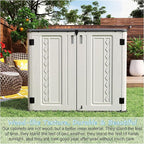 Sheds & Outdoor Storage, 34 Cu.ft Horizontal Storage Sheds Outdoor with Floor, Outdoor Storage Cabinet Waterproof for Garage Storage, Pool Storage, Bike Shed, Garden Shed
