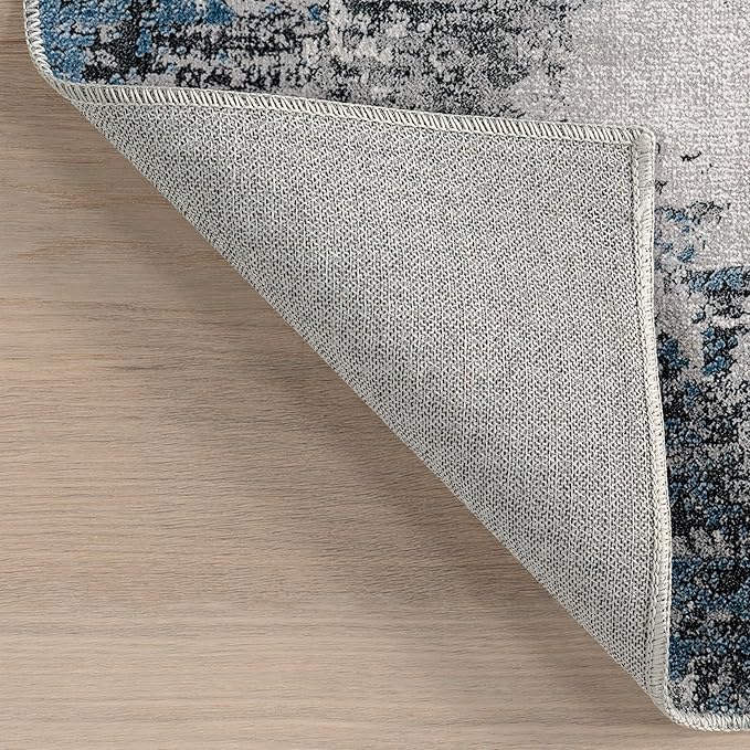 NuLoom Dali Abstract Machine Washable Area Rug, 8' Square, Grey