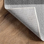nuLOOM Lucy Machine Washable Farmhouse Buffalo Plaid Ultra Thin Area Rug, 6' Square, Grey