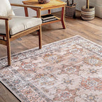 nuLOOM Finley Machine Washable Vintage Distressed Ultra Thin Runner Rug, 2' 6" x 10', Beige