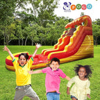 Inflatable Water Slide with Pool for Kids & Toddlers - 25.5' x 9' x 15' Bounce House Double Slide with Pool for Outdoor Play & Backyard - Outside Waterslide Includes Blower Stakes & Storage Bag