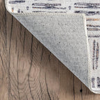 nuLOOM Mitzi Abstract Lines Machine Washable Ultra Thin Area Rug, 5' x 8', Light Grey