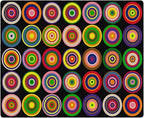Flagship Carpets Color Rings Colorful Children's Area Rug for Kids Room Circle Seating Décor, Play Carpet for Teaching and Playing, Seats 35, 10'6" x 13'2, Black