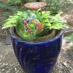 Sunnydaze 10-Inch Gazing Ball for Garden - Glass Gazing Globe for Outside - Garden Orb Yard Decor - Green Artistic