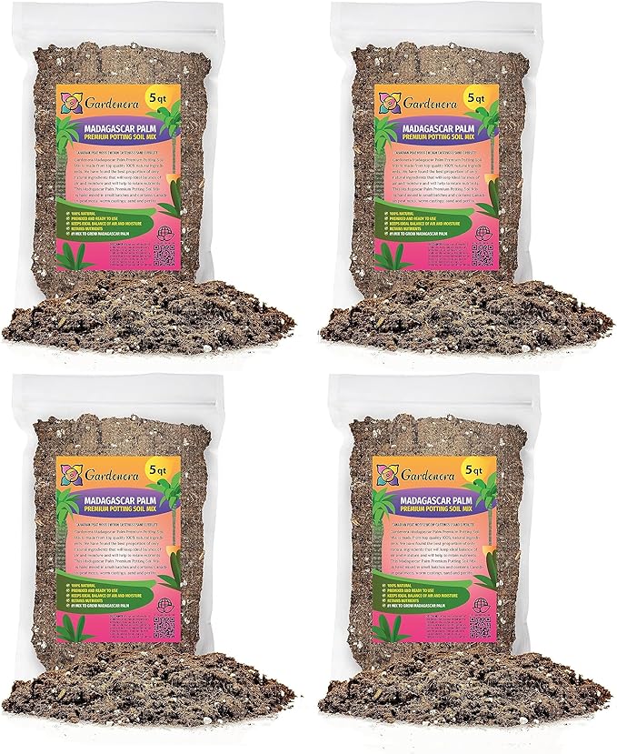 Gardenera Madagascar Palm Potting Mix - Unlock Robust Growth and Striking Form with Our High-Performance Formula - 20 Quart