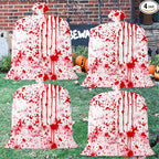 CNhoqc Halloween Lawn Leaf Bags - 4Pcs Halloween Party Bloody Large Trash Garbage Liners Refuse Strong Lawn Yard Waste Trash Bags Ply Heavy Duty Twist Ties Tear Resistant Self Standing Garden Outdoor