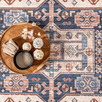 nuLOOM Órla Tribal Bordered Machine Washable Ultra Thin Area Rug, 8' x 10', Rust