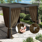 Gazebo Universal Replacement Privacy Curtain,10'×12' Gazebo Outdoor Waterproof Curtains, 4-Panels Sidewall Curtains with Double Zipper for Patio Canopy, Garden and Backyard (Curtain Only)