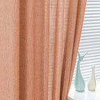 MYSKY HOME Burnt Orange Curtains for Bedroom 84 Inch Length, Living Room Curtains & Drapes Boho Semi Sheer Light Filtering for Sliding Glass Door Windows Soft Elegant, 50" x 84", Orange, 2 Panels