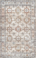 nuLOOM Finley Machine Washable Vintage Distressed Ultra Thin Area Rug, 3' x 5', Beige