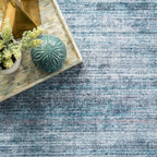 nuLOOM Eveline Distressed Persian Machine Washable Ultra Thin Area Rug, 4' x 6', Blue