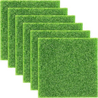 Elcoho 6 Pieces Fake Grass for Crafts Fairy Garden 6 x 6 Inches Artificial Garden Grass for Miniature Ornament Dollhouse DIY Decoration