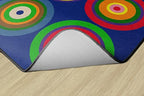 Flagship Carpets Color Rings Colorful Children's Area Rug for Kids Room Circle Seating Décor, Play Carpet for Teaching and Playing, Seats 24, 7'6" x 12', Indigo Blue