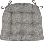 Barnett Home Decor Dining Chair Pad with Ties - June Grey Size Small 15 x 17 - Latex Foam Filled Cushion, Reversible (Gray)